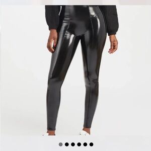 NWT SPANX faux leather Black Leggings